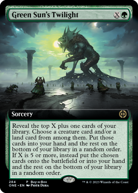 MTG Phyrexia: All Will Be One Buy-A-Box promo "Green Sun's Twilight"