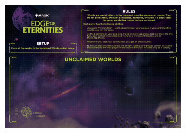 MTG Edge of Eternities Commander Party play aid featuring the Edge of Eternities Commander Party rules